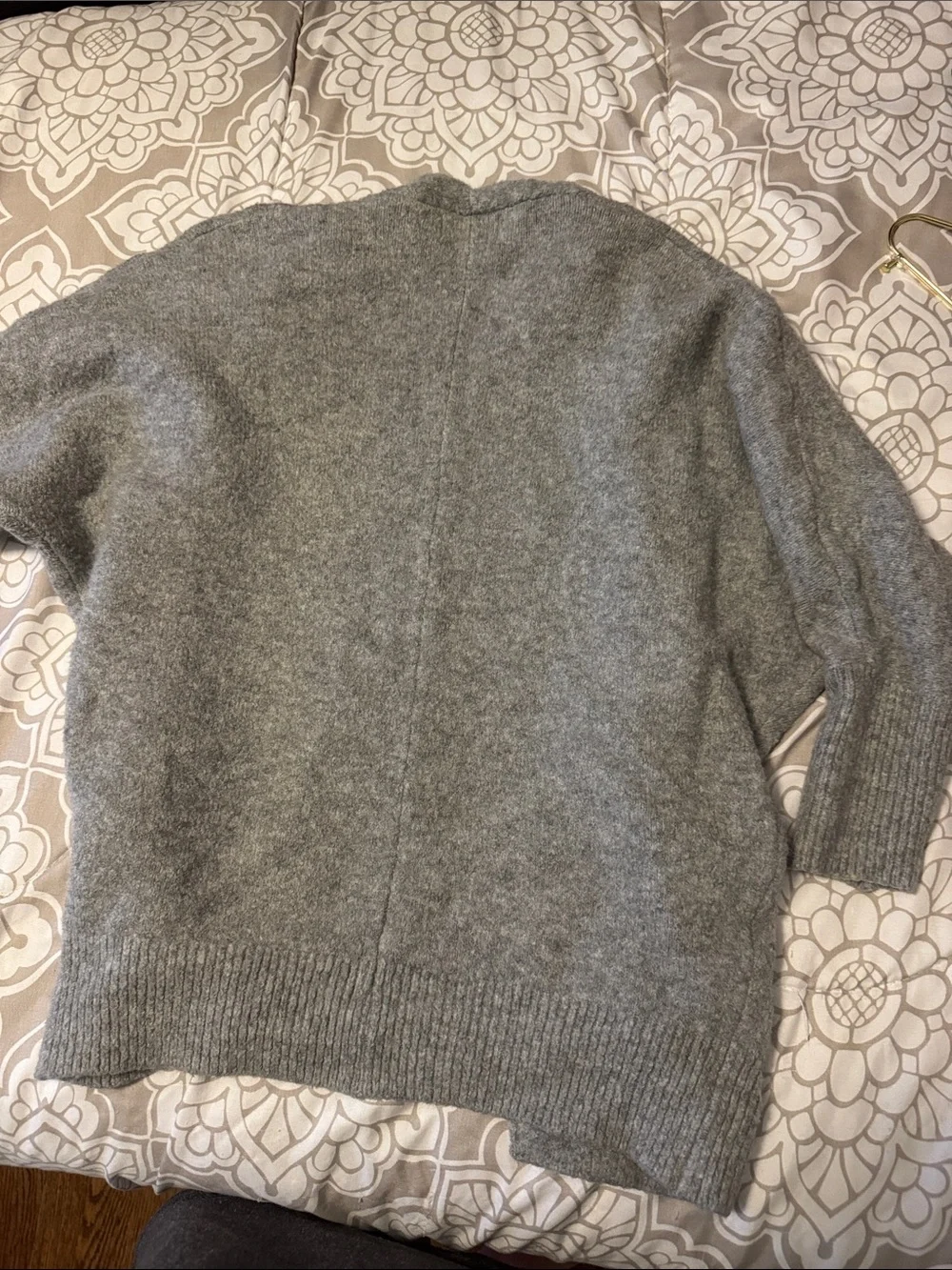 Old Navy Girls Light Gray Open-Front Relaxed Knit Cardigan Size M-L